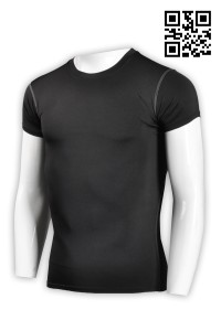 TF032設計純色緊身運動T恤 製作純色緊身運動T恤 供應時尚運動T恤 緊身運動T恤專營
